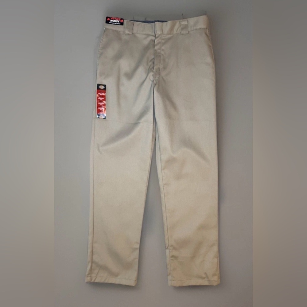 NEW MENS 36x34 DICKIES ORIGINAL 874 FLEX WORK PANTS KHAKI Cooling Waist Stretch - Picture 2 of 11